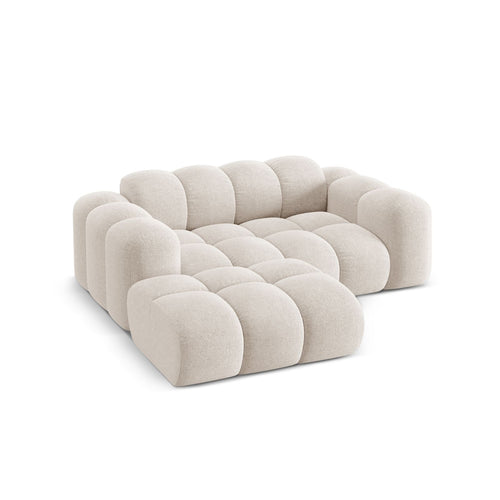 Cosmopolitan Design - Linker hoekbank Treno 2-zits, chenille lichtbeige - 164x180x70cm