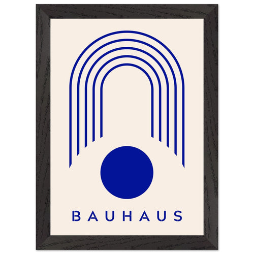 Artfulprints Poster met Lijst Bauhaus - Blue arches   - A4 21x29.7 cm - Blauw