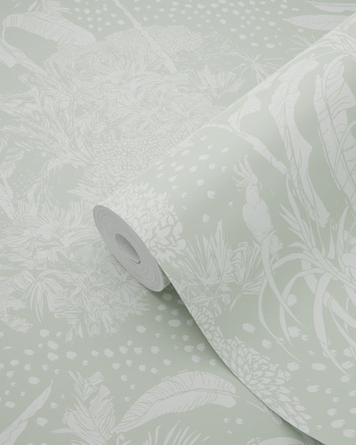 ESTAhome behang tropische bladeren mintgroen - 50 x 900 cm - 139886