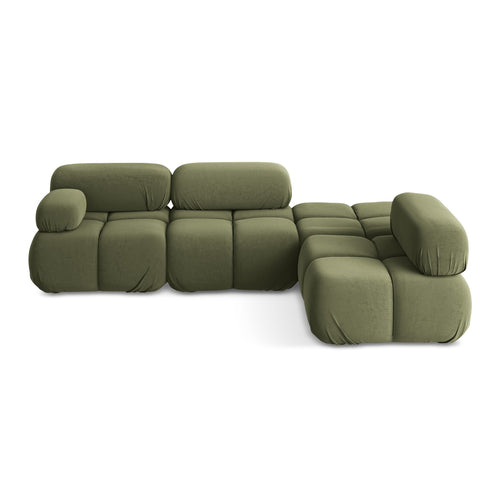 LaMiaSofa hoekbank rechts Sanremo - velours - olijf - 285x190x70