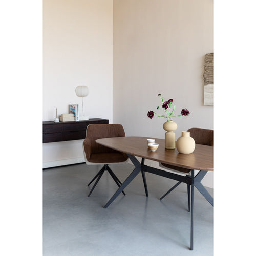 Housecraft Living Chase Eettafel Organisch/ Rechthoekig Metaal/ Hout - Beige