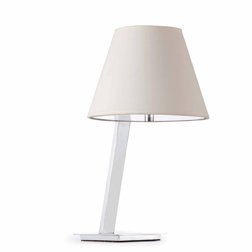Faro Moma - 1 Light Tafellamp Chroom met Witte Kap, E27