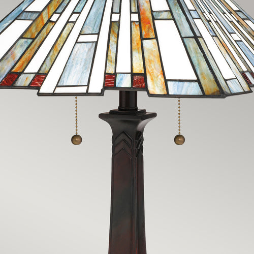 Elstead Quoizel Maybeck Tiffany Tafellamp Valiant Brons