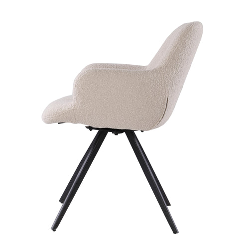 Livingfurn eetkamerstoel Doreen - boucle - beige - 2 stuks - vtwonen shop