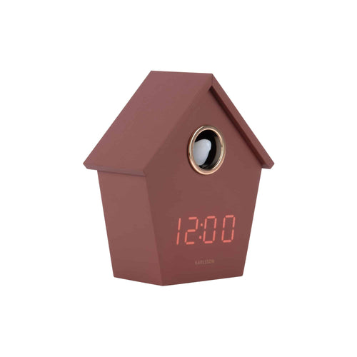 Karlsson wekker Riqueza Cuckoo - rood - 6.8x13x15.3cm - Vaderdag - Vaderdagcadeau - Vaderdag cadeautje voor hem