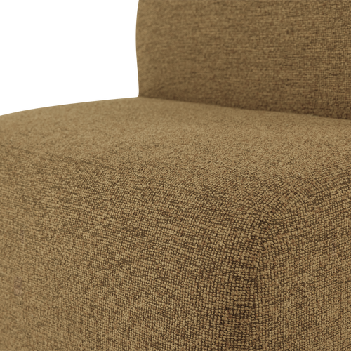 WOOOD eetbank 84 cm rugleuning Mojo Base - Bouclé - Geel/Bruin - 83x84x76