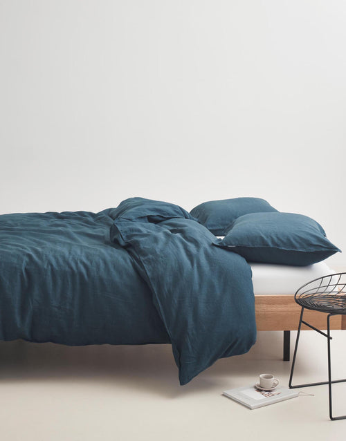 Marc O'Polo Valka dekbedovertrek - Tweepersoons – 200x200/220 cm - Indigo blauw