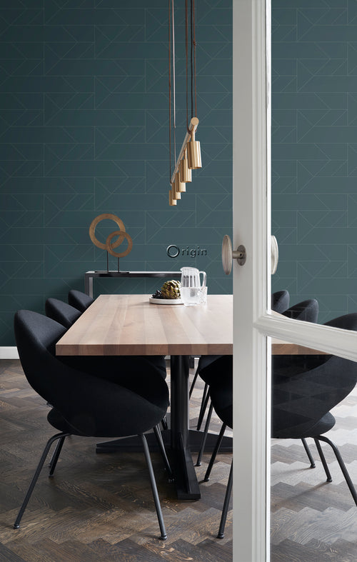 Origin Wallcoverings behang grafische lijnen donkerblauw - 0,53 x 10,05 m - 347725 - vtwonen shop