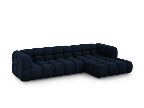 Cosmopolitan Design Modulaire hoekbank rechts Sky 4-zits, flueel, koningsblauw - 162x300x70cm