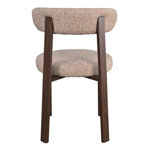 DÉJA Living Eetkamerstoel Lagan - Taupe/Walnoot Stof - Set van 2 - vtwonen shop