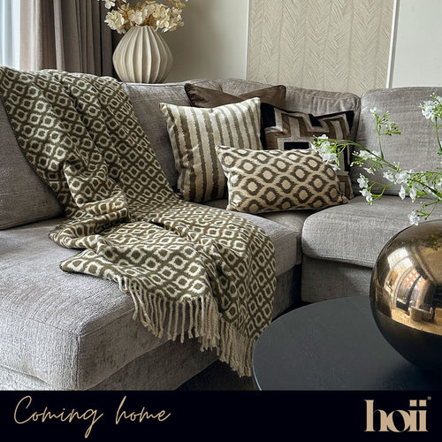 Hoii plaid Isabella - 150x200 cm - Geometrisch - Groen - vtwonen shop