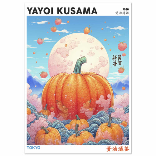 Artfulprints  Yayoi Kusama - Tokyo pumpkin   poster A4 21x29.7 cm - vtwonen shop