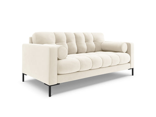 Cosmopolitan Design Bank Bali 2-zits, flueel, lichtbeige - 96x152x75cm