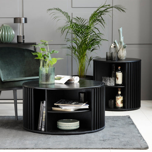 Olivine Redmer Ronde Houten Bijzettafel Ø 60 cm - Zwart - vtwonen shop