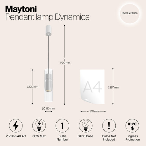 Maytoni - Hanglamp Dynamics - Wit - Ø8 - vtwonen shop