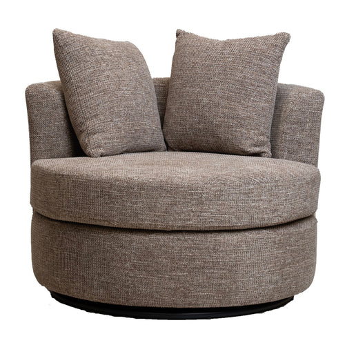 Giga Meubel Draaifauteuil Thony - Taupe Chenille Stof - 93x88x84cm