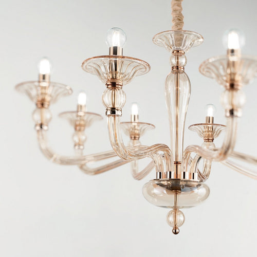 Ideal Lux Danieli - 8 Light Hanglamp Amber, E14