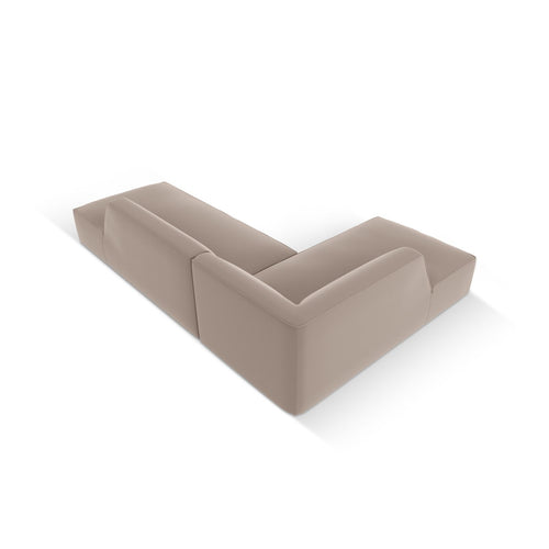 Cosmopolitan Design - Modulaire hoekbank links Siena 4-zits, imitatieleer lichtbruin - 180x273x69cm
