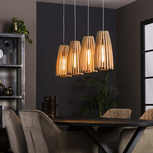 Giga Meubel Hanglamp Launch - Naturel Hout - 20x135x150cm