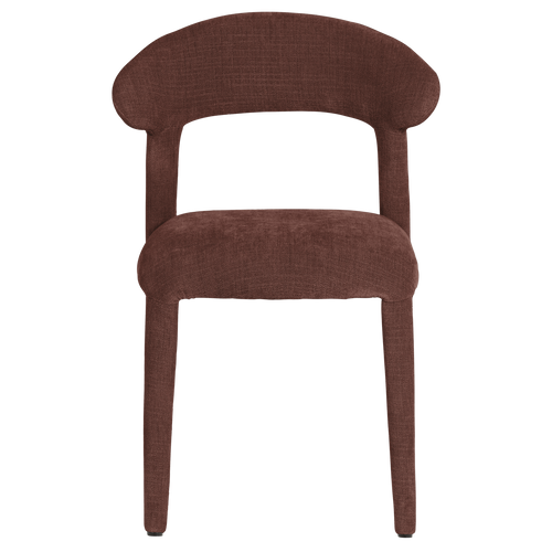 WOOOD eetkamerstoel Sile - Linnenlook - Bordeauxrood - Set Van 2 - 80x57x55