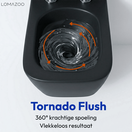 LOMAZOO hangtoiletset Linea - met inbouwreservoir & vierkante drukplaat - vierkant - gun metal / zwart