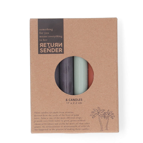 Return to Sender Dinerkaarsen assorti donker - 17 cm - vtwonen shop