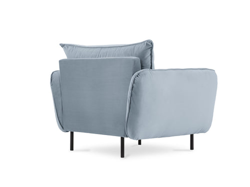 Cosmopolitan Design Fauteuil Vienna flueel, lichtblauw - 94x97x95cm