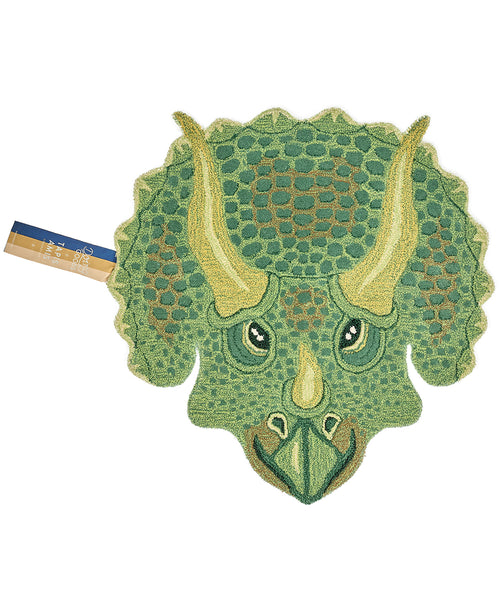 Doing Goods Triceratop Dierenkop Vloerkleed - Groot 95 x 91 x 2,5 cm - 100% wol