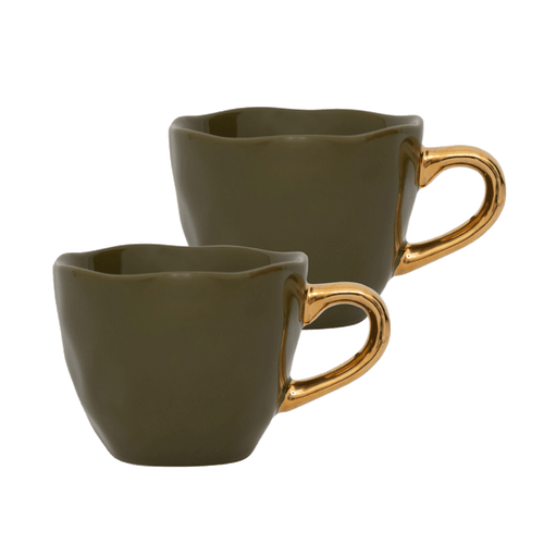 Urban Nature Culture Good Morning kopje Coffee s/2 in gift pack - Fir Green - Ø 8.3x7cm - vtwonen shop