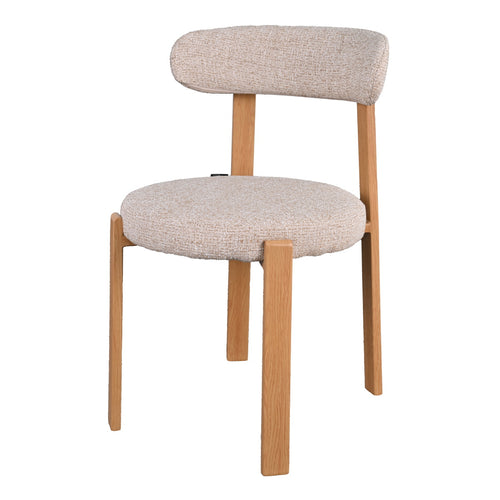 DÉJA Living Eetkamerstoel Lagan - Beige/Naturel Stof - Set van 2 - vtwonen shop