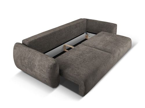Cosmopolitan Design Slaapbank met opbergdoos Matera 3-zits, chenille, grijs - 108x240x86cm