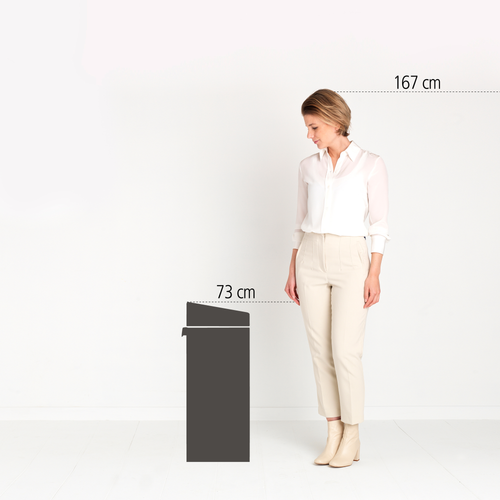 Brabantia Touch Bin New afvalemmer, 40 liter, kunststof binnenemmer - Brilliant Steel