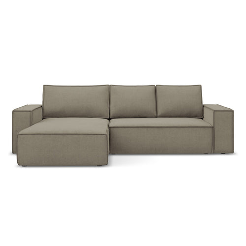 LaMiaSofa hoekbank links Livorno - textuurstof - donkerbeige - 290x185x82