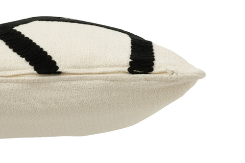 J-Line kussen Streep - textiel - wit/zwart - vtwonen shop