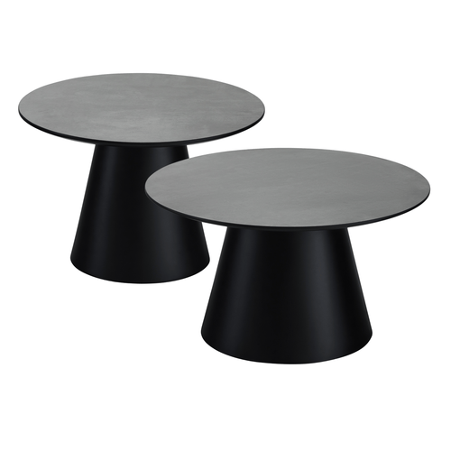 Furnhouse salontafel set Tango - Donkergrijs - Ø 60/80 cm