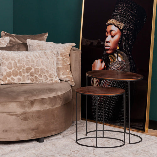 Starfurn  bijzettafel Leaves - brons - 50x50x53cm