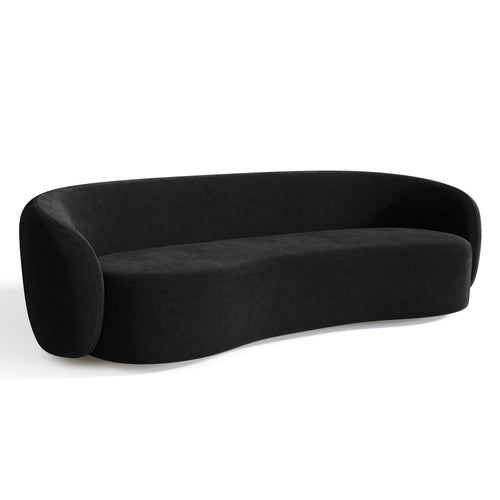 Sia Home - Rechte slaapbanken KATE - Zacht aanvoelende geweven stof - Zwart - 210cm