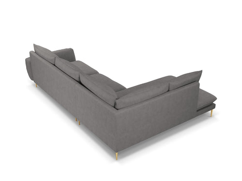 Cosmopolitan Design linker hoekbank Vienna 6-zits, structurele stof, donkergrijs - 185x275x95cm