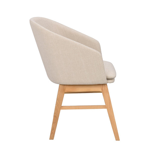 Rowico Home Windham Eetkamerstoel Beige - Armleuning - Naturel Eiken