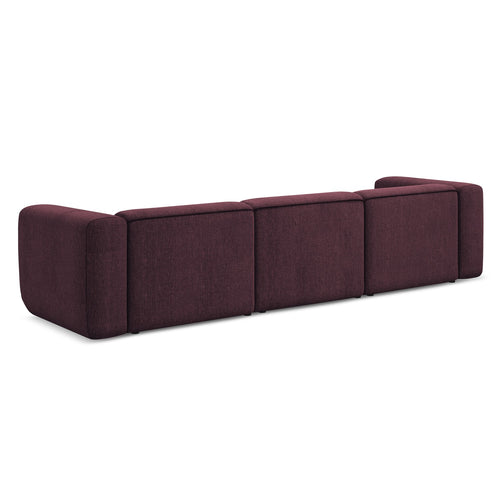 LaMiaSofa 4-zits bank Bari - chenille stof - bordeaux - 319x89x70