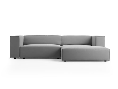 Cosmopolitan Design rechter hoekbank Arendal 3-zits, flueel, lichtgrijs - 166x224x70cm