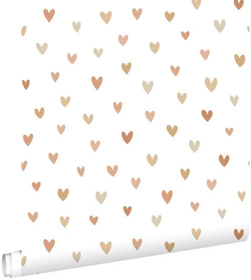 ESTAhome behang hartjes terracotta en beige - 53 cm x 10.05 m - 139755 - vtwonen shop
