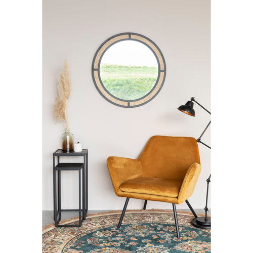 Housecraft Living Aida Spiegel Rond 76 cm - Zwart - vtwonen shop