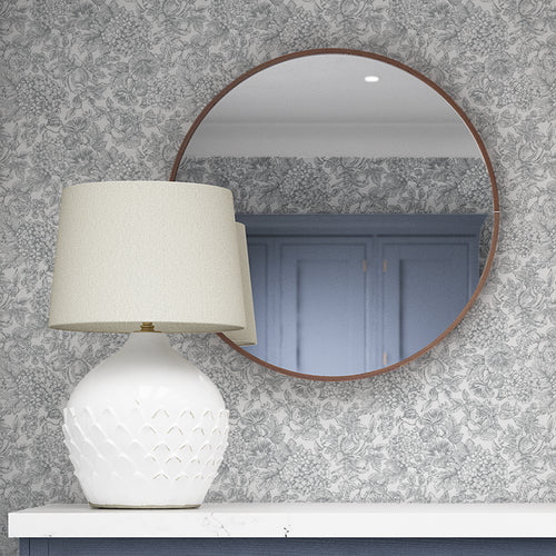 Laura Ashley Louise Behang - Bloemen - 10mx52cm - Grijs