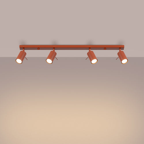 Sollux Lighting Plafondlamp RING 4L rood ochra - 81x6x17cm