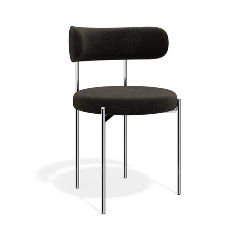 Premium Interiors - Set van 2 stoelen MUSE - zacht aanvoelende geweven stof zwart 52cm