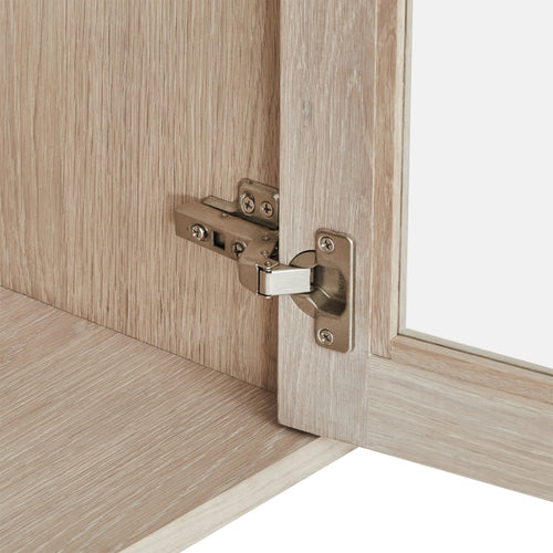 Furnhouse 3-deurs wandkast Nyborg - Witte olie - MDF, Eikenfineer, Glas - 34x180x60