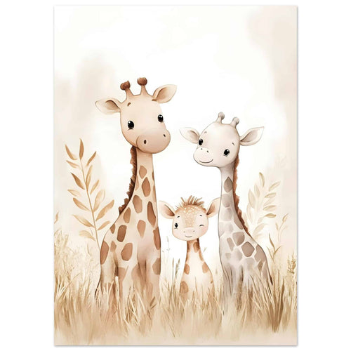Artfulprints  Giraffen gezin   poster 50x70 cm - vtwonen shop