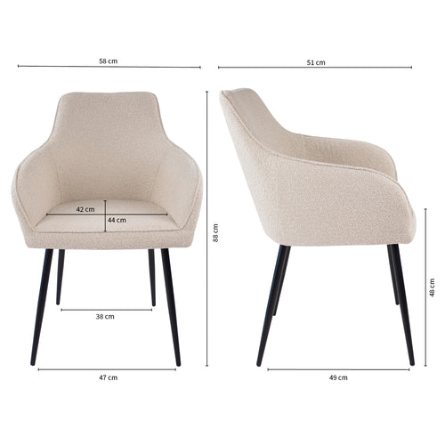 Kick eetkamerstoel Maud - Beige