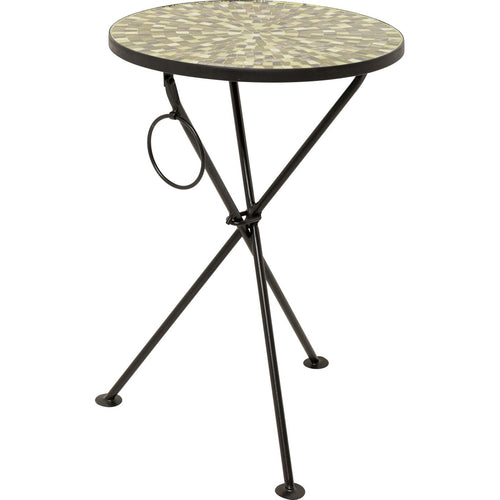 Kare Design Bijzettafel Clack Mosaic Ø35cm groen en bruin